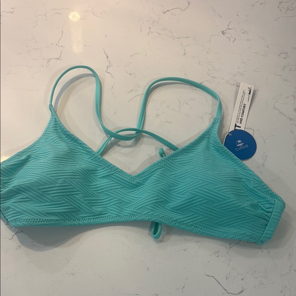 Cupshe Teal Bikini Top